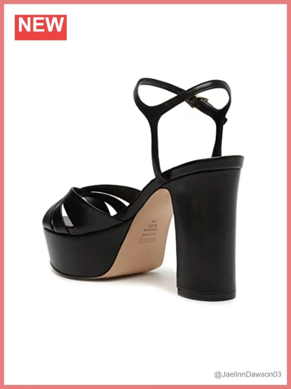 Platform Sandals Chunky Heel Leather Ankle Strap